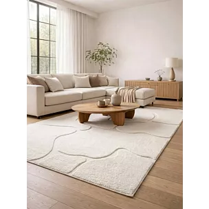 Dywan 120x170 cm kremowy wytłaczany z organicznym wzorem ALBA1 Eurofirany