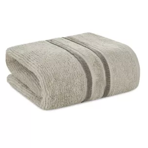 Ręcznik do rąk 30x50 cm bawełniany kolor jasnobeżowy w kontrastujące pasy 500 g/m2 DINA Eurofirany