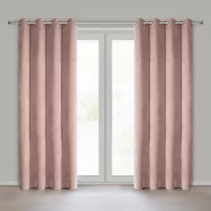 Zasłona pudrowa z szenilowej tkaniny 140x250cm przelotki - VANI Eurofirany