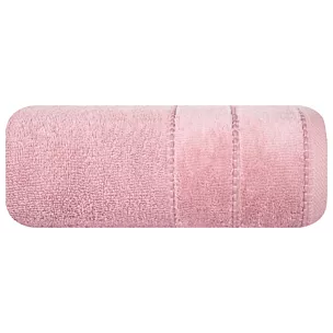 Ręcznik kąpielowy 50x90 cm bawełniany kolor ciemnoróżowy z welwetową bordiurą 500 g/m2 JESSI Eurofirany