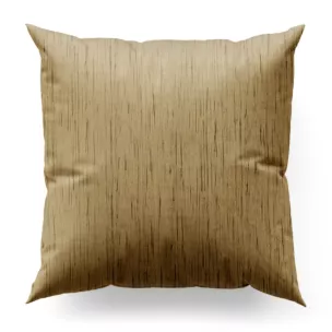 Poszewka szyta złota z tkaniny welwetowej w pionowe prążki, wykończona obciążnikiem