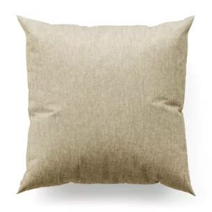 Poszewka szyta jasnobeżowa z tkaniny w stylu eko i efektem melanżu