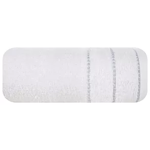 Ręcznik do rąk 30x50 cm bawełniany kolor biały z welwetową bordiurą 500 g/m2 MARI Eurofirany