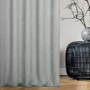 Zasłona szyta na taśmie fala szara z tkaniny typu bukla z efektem melanżu