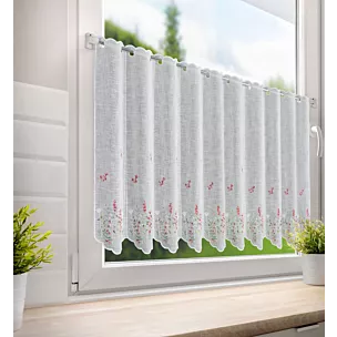 Tkanina firanowa zazdrostka zdobiona haftem polnych kwiatów Eurofirany