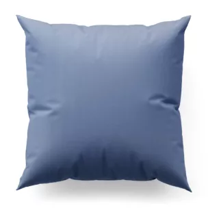 Poszewka szyta niebieska z gładkiej tkaniny z delikatnym połyskiem