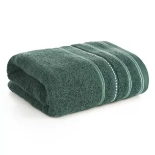 Ręcznik kąpielowy 50x90 cm bawełniany kolor ciemnozielony w pasy 500 g/m2 VENTO Eurofiranny