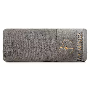 Ręcznik kąpielowy 50X90 cm bawełniany kolor srebrny z haftowanym logiem Eva Minge 550g/m2 GAJA Eurofirany