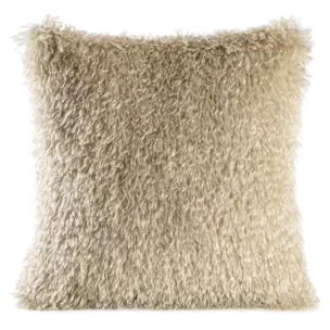 Poszewka na poduszkę 45x45 cm o strukturze miękkiego futra beżowa SANA Eurofirany