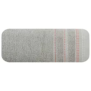 Ręcznik kąpielowy 50x90 cm bawełniany kolor popielaty z ozdobnym stębnowaniem 500 g/m2 POLA Eurofirany