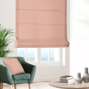 Roleta rzymska DORA - HIT pudrowa z miękkiej tkaniny o welurowej strukturze