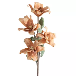 Kwiat sztuczny jasnopomarańczowy z plastycznej pianki foamiran 70 cm Eurofirany