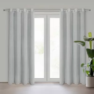 Zasłona srebrna o strukturze deszczyku z etaminy 140x250 cm przelotka ANGELICA Eurofirany