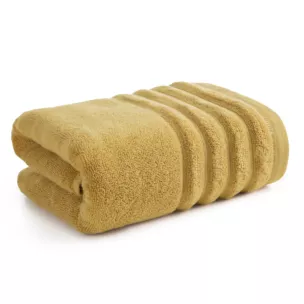 Ręcznik kąpielowy 70x140 cm bawełniany kolor musztardowy z błyszczącą bordiurą 500 g/m2 NADINE Eurofirany