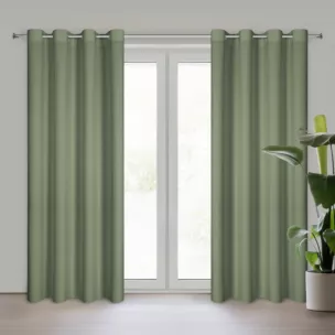 Zasłona oliwkowa z matowej gładkiej tkaniny 140x250 cm przelotka RITA Eurofirany