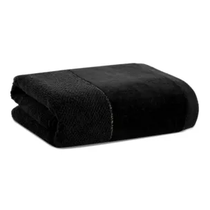 Ręcznik kąpielowy 30x50 cm bawełniany kolor czarny z welwetową bordiurą ARIA Eurofirany