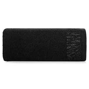 Ręcznik kąpielowy 50x90 cm bawełniany kolor czarny z ozdobną błyszczącą bordiurą 500 g/m2 MARGO Eurofirany