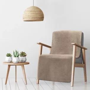 Narzuta na fotel - koc AMBER z bawełny i akrylu ze wzorem strukturalnym Design 91