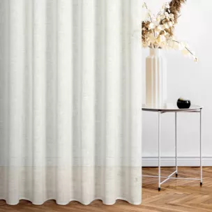 Zasłona szyta na taśmie fala kremowa z grubszej etaminy, matowa