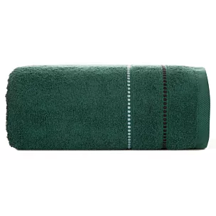 Ręcznik kąpielowy 70x140 cm bawełniany kolor ciemnozielony z kontrastującymi paseczkami 500 g/m2 SUZI Eurofirany