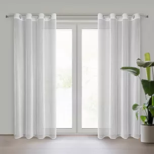 Firana biała o strukturze drobnej siatki niewymagająca prasowania 140x250 cm przelotka ADRI Eurofirany