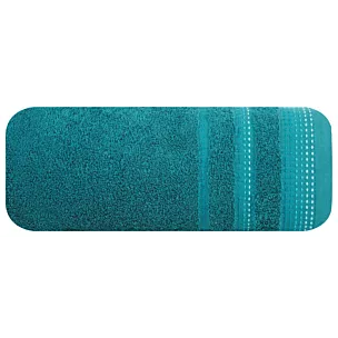 Ręcznik do rąk 30x50 cm bawełniany kolor turkusowy z ozdobnym stębnowaniem 500 g/m2 POLA Eurofirany