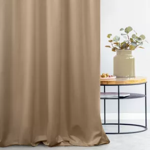 Zasłona szyta na taśmie fala beżowa z miękkiej tkaniny welwetowej
