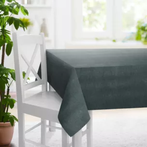 Obrus szyty miętowy z tkaniny szenilowej z efektem melanżu