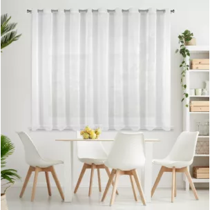 Firana biała z gładkiego matowego woalu 400x150 cm przelotka LUCY Eurofirany