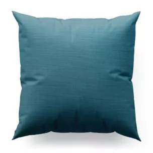 Poszewka szyta turkusowa z miękkiej tkaniny o naturalnym splocie w stylu ekologicznym