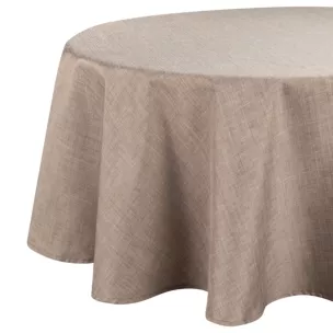 Okrągły obrus na stół średnica 150 cm beżowy wodoodporny - KATE Eurofirany