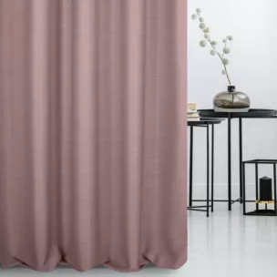 Zasłona szyta na flexach ciemnoróżowa z miękkiej tkaniny o naturalnym splocie w stylu ekologicznym