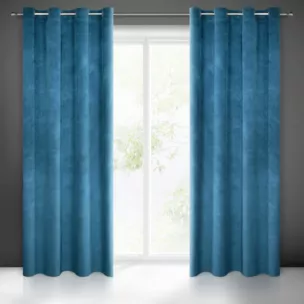 Zasłona granatowa z matowego welwetu 140x250 cm przelotka MILO Eurofirany