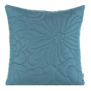 Poszewka na poduszkę 40x40 cm z kwiatowym wzorem wykonanym techniką hot press niebieska ALARA DESIGN 96 Eurofirany