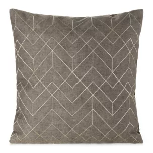 Poszewka na poduszkę 45x45 cm z geometrycznym haftem ciemnobeżowo, złota MILA Eurofirany
