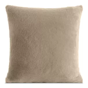 Poszewka na poduszkę 60x60 cm jasnobeżowa z miękkiej futrzanej tkaniny NINA Eurofirany