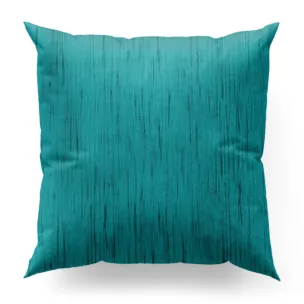 Poszewka szyta ciemnoturkusowa z tkaniny welwetowej w pionowe prążki, wykończona obciążnikiem