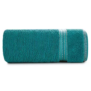 Ręcznik kąpielowy 50x90 cm bawełniany kolor turkusowy z błyszczącą bordiurą 530 g/m2 FILON Eurofirany