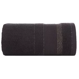 Ręcznik kąpielowy 50x90 cm bawełniany kolor czarny w pasy przetykany błyszczącą nicią 500 g/m2 APRIL Eurofirany