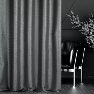 Zasłona szyta na taśmie 5 cm szara z tkaniny w drobny połyskliwy wzór