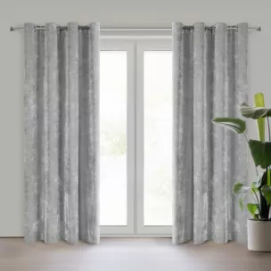 Zasłona szara z szenilowej tkaniny 140x250 cm przelotka - NILO Eurofirany