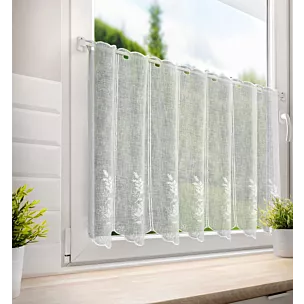 Tkanina firanowa zazdrostka z matowej etaminy zdobiona haftem