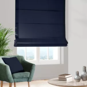 Roleta rzymska DORA - HIT granatowa z miękkiej tkaniny o welurowej strukturze
