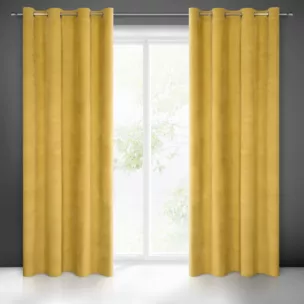 Zasłona złota z matowego welwetu 140x250 cm przelotka MILO Eurofirany