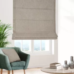 Roleta rzymska beżowa z miękkiej w dotyku tkaniny szenilowej