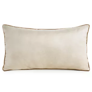 Poduszka 30 x 50 cm welwetowa jasnobeżowa z kontrastującą lamówką GAJA 3 Eurofirany