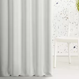 Zasłona szyta na taśmie fala biała z miękkiej tkaniny szenilowej