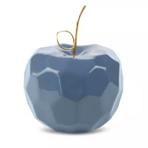Figurka ceramiczna granatowo-złota jabłko o geometrycznych kształtach 16x16x13 cm APEL Eurofirany