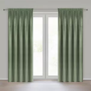 Zasłona oliwkowa z tkaniny welwetowej 140x270 cm taśma ROSA Design 91 Eurofirany