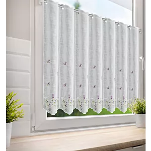 Tkanina firanowa zazdrostka zdobiona haftem polnych kwiatów Eurofirany